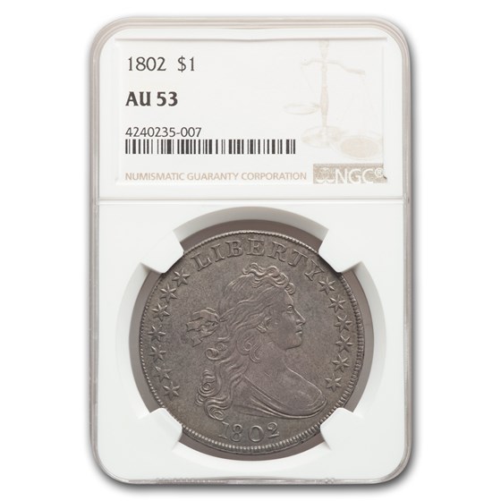 1802 Draped Bust Dollar AU-53 NGC 1802 Draped Bust Dollar AU-53 NGC